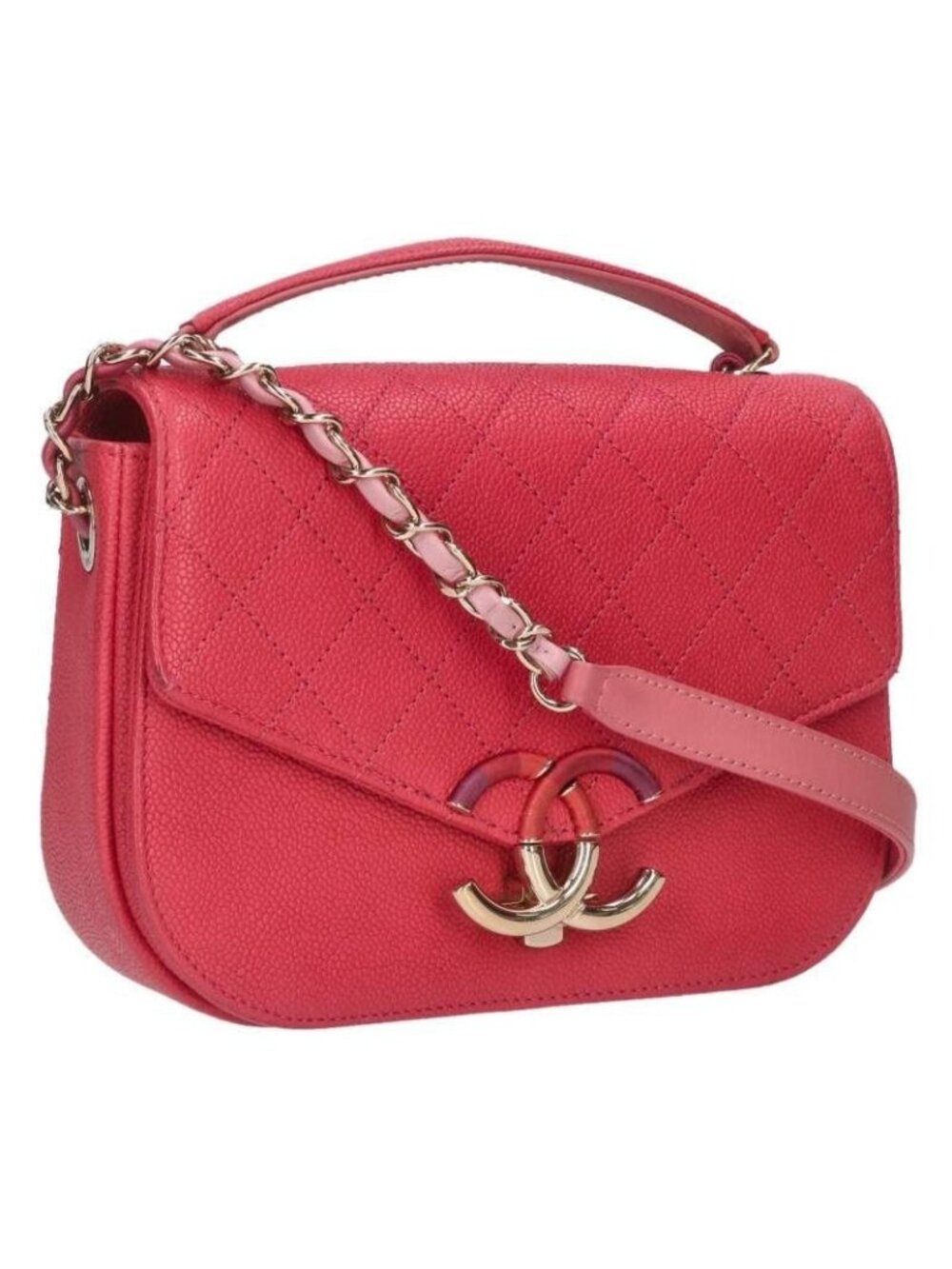 Chanel Half Caviar Leather Chain Shoulder Bag